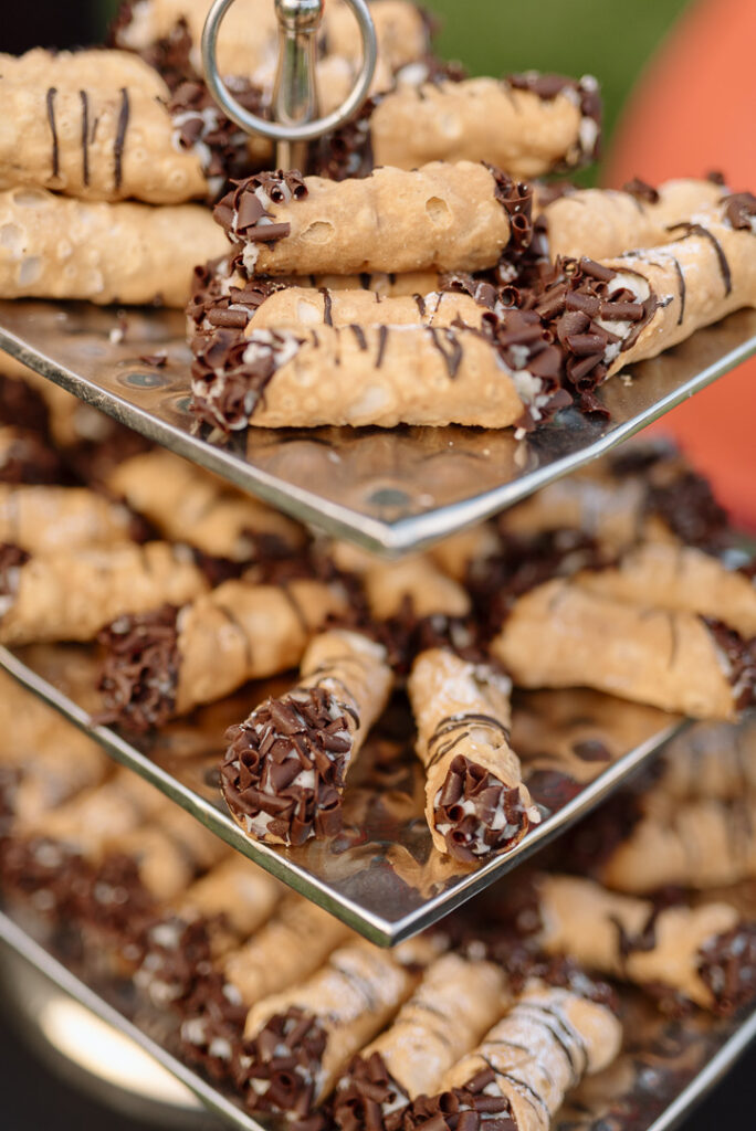 tiered tray of locally made canolli